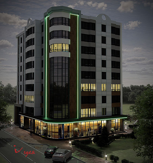 Дизайн фасада многоэтажки в Черкассах, по ул. Шевченка, 184