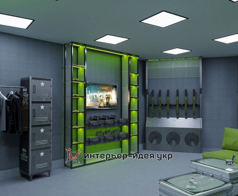 Дизайн комнаты для инструктажа в клубе виртуальной реальности