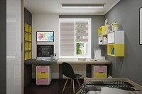 Дизайн детской комнаты с яркими акцентами желтого и розового. Дизайн ДЕТСКОЙ КОМНАТЫ