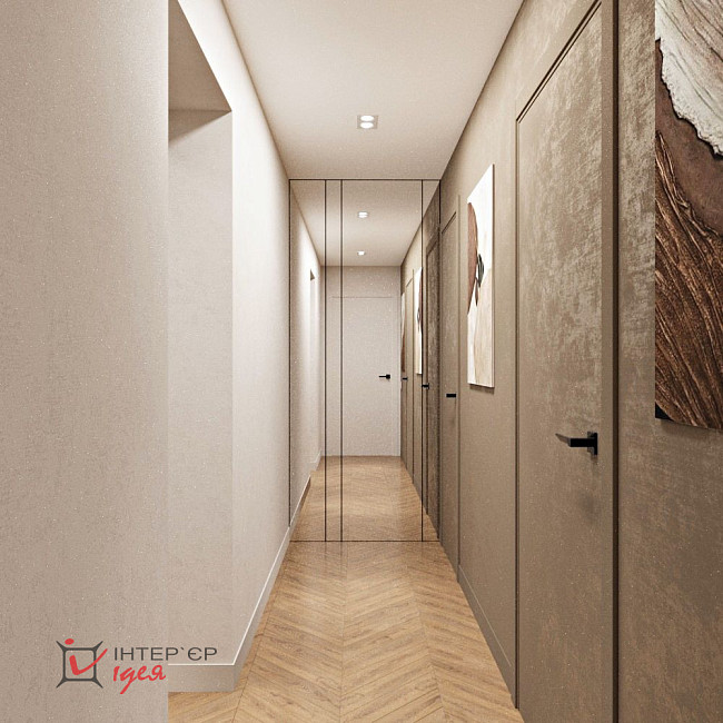 Контрастная кухня-гостиная в стиле контемпорари