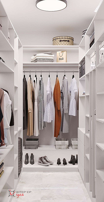 Спальня с гардеробной комнатой, 24 м.кв