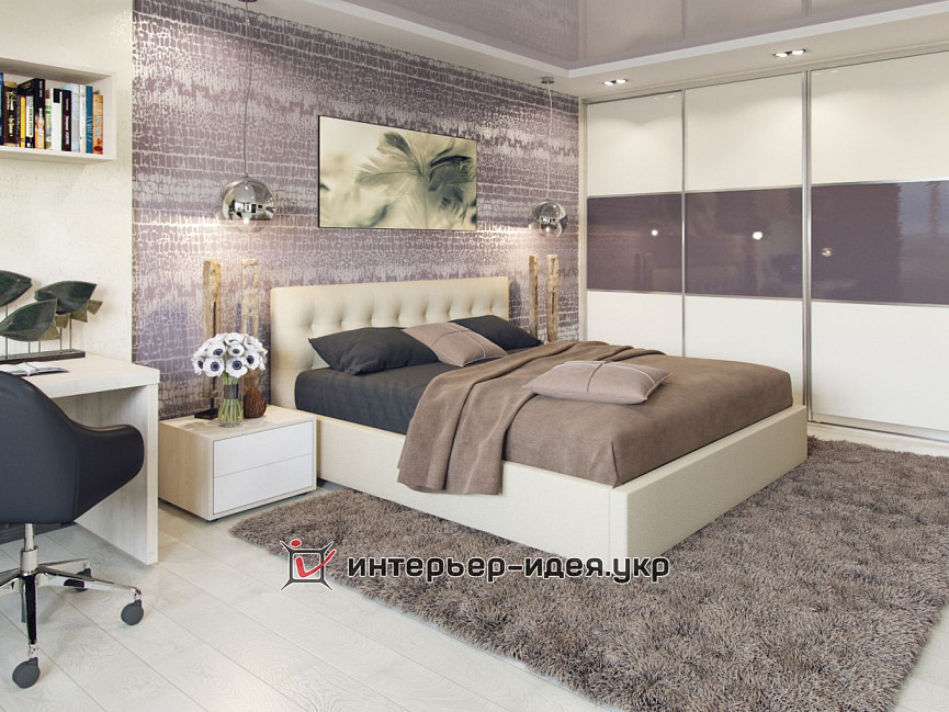 Дизайн спальни в карамельных тонах