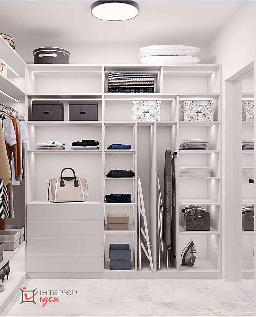 Спальня с гардеробной комнатой, 24 м.кв