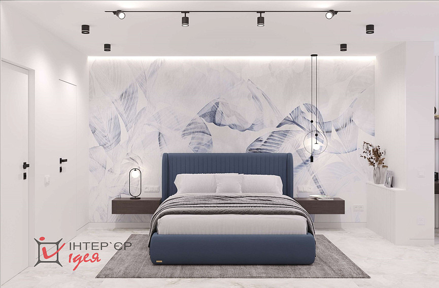 Спальня с гардеробной комнатой, 24 м.кв