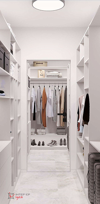 Спальня с гардеробной комнатой, 24 м.кв