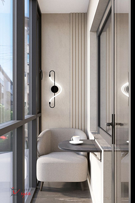 Контрастная кухня-гостиная в стиле контемпорари