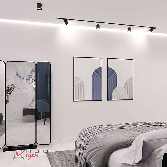 Спальня с гардеробной комнатой, 24 м.кв