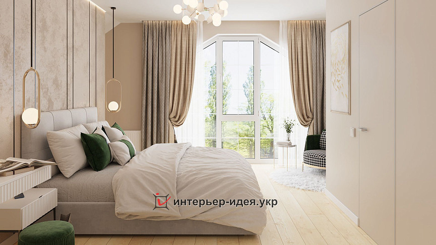 Мастер спальня 23 кв.м в частном доме