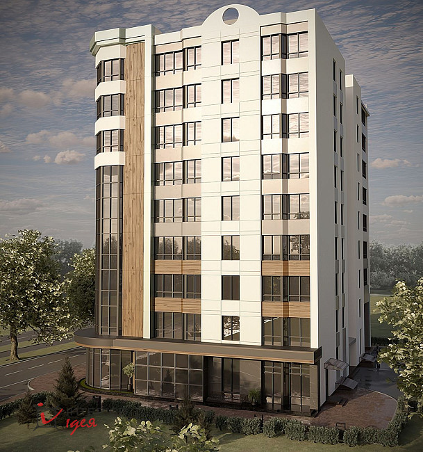 Дизайн фасада многоэтажки в Черкассах, по ул. Шевченка, 184