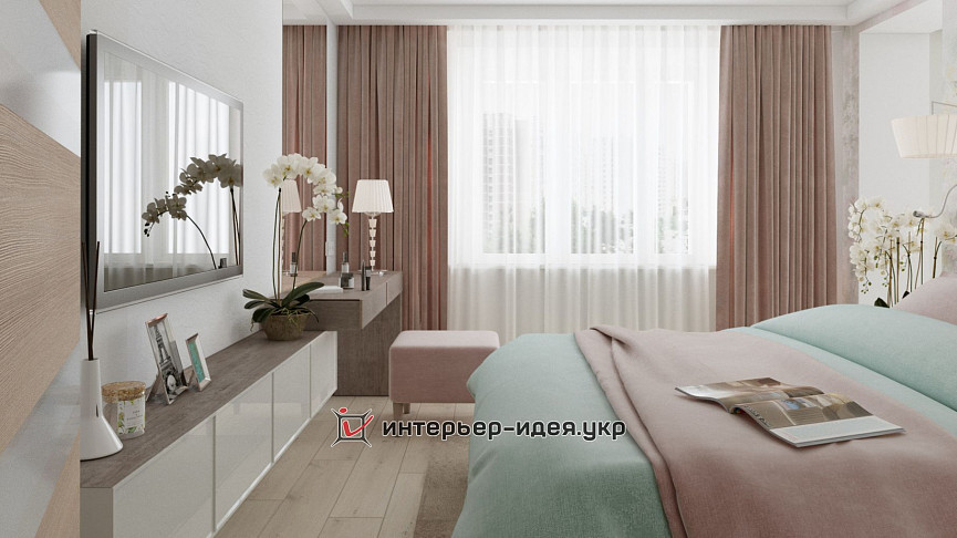 Дизайн спальни с плюшевым текстилем
