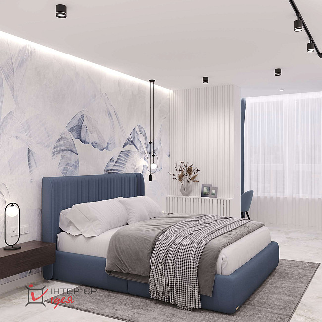 Спальня с гардеробной комнатой, 24 м.кв