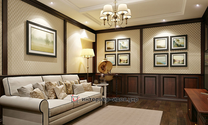 Дизайн роскошного кабинета в классическом стиле