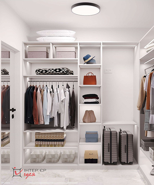 Спальня с гардеробной комнатой, 24 м.кв