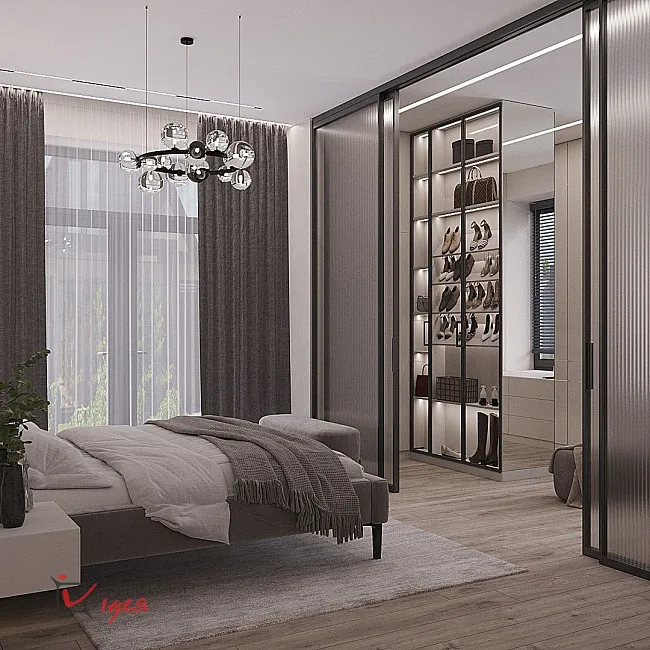 Спальня с гардеробной комнатой