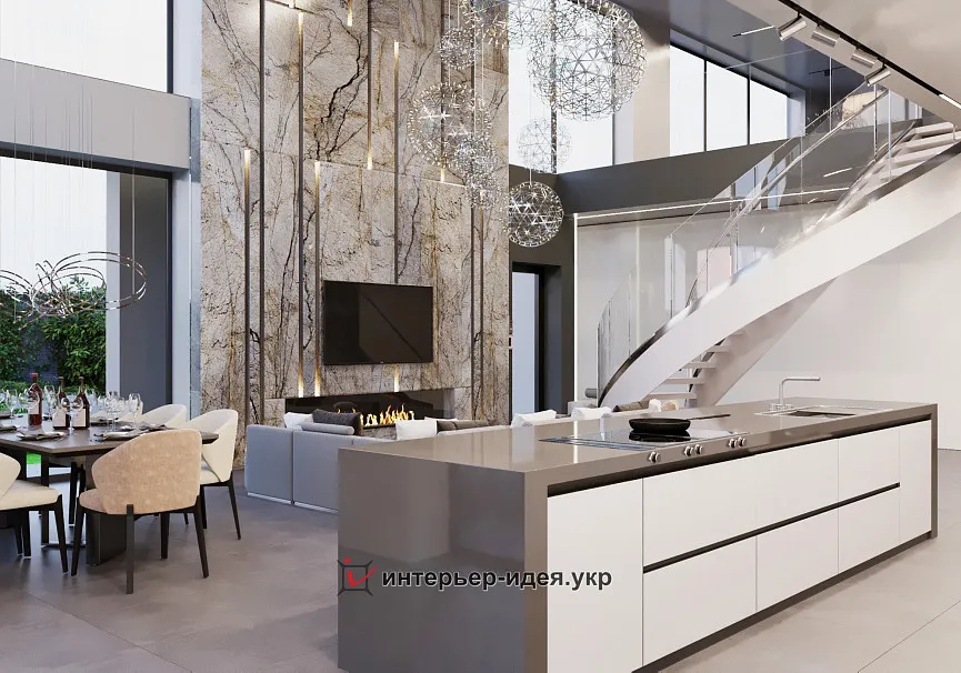 Воплощая мечту. Холл 1-го этажа в минималистичном стиле.