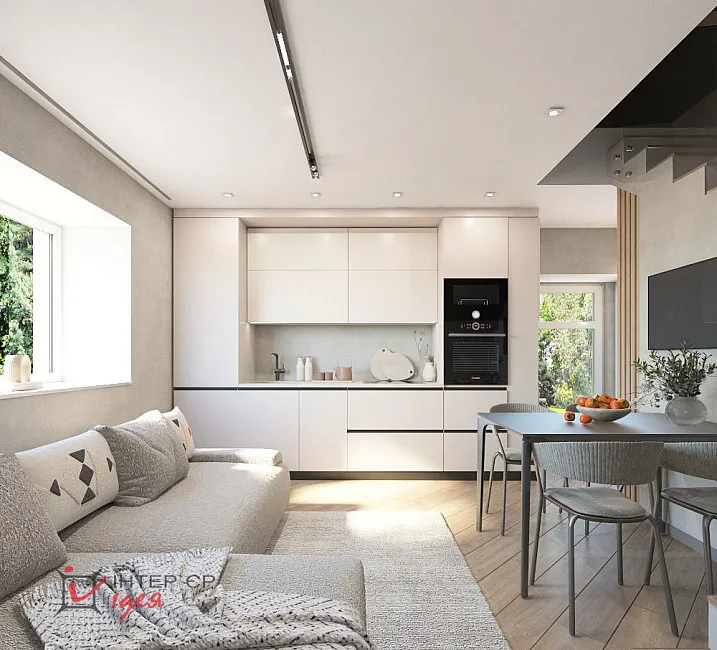 Кухня-студия 20 м² для молодой пары