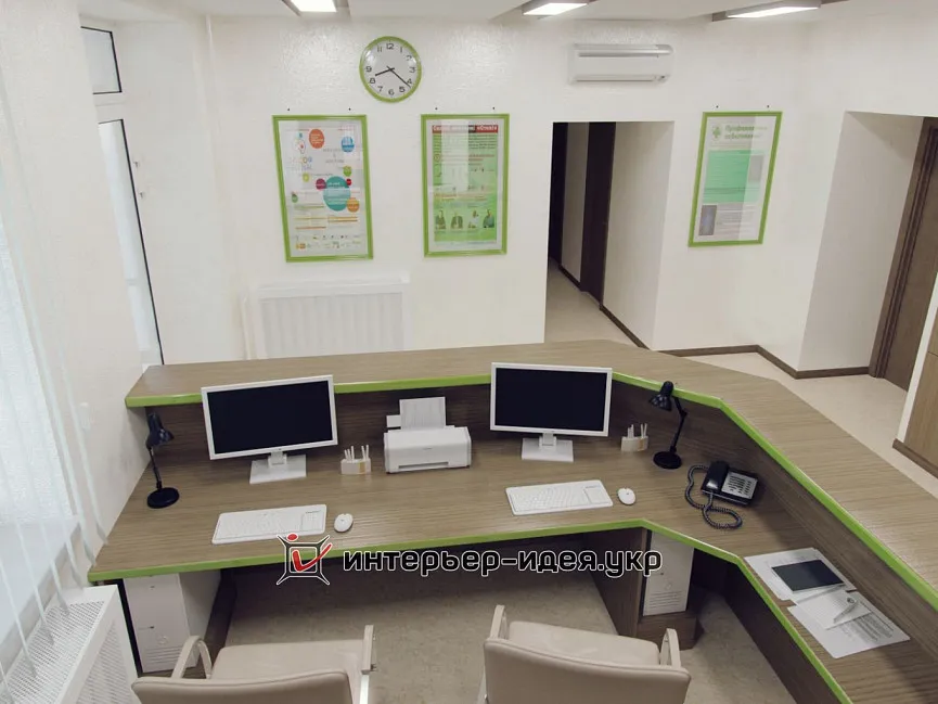 Дизайн ресепшн в Украинском Центре Томотерапии