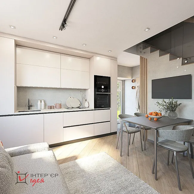 Кухня-студия 20 м² для молодой пары