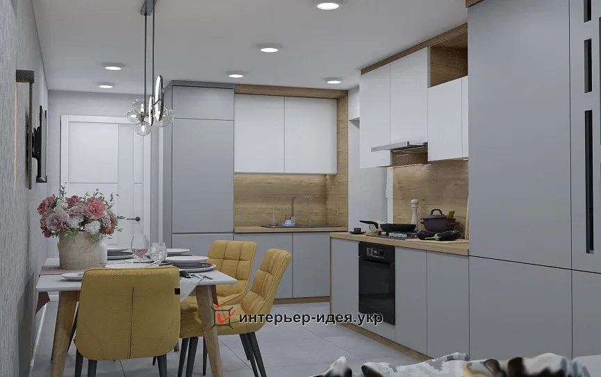 Кухня с желтыми акцентами