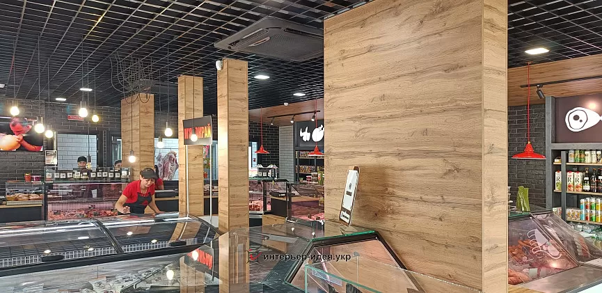Реализация дизайна интерьера магазина &quot;Мясокрай&quot; в Смеле