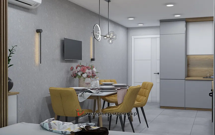 Кухня с желтыми акцентами