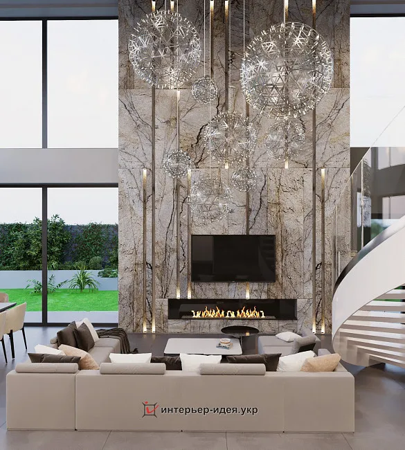 Воплощая мечту. Холл 1-го этажа в минималистичном стиле.