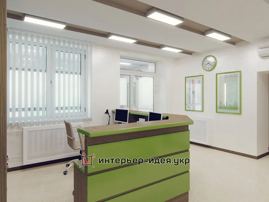 Дизайн ресепшн в Украинском Центре Томотерапии